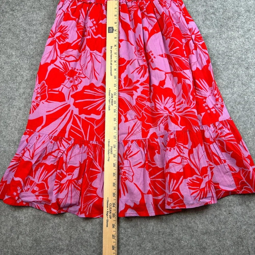NWT Gap Kids Girls XXL 14-16 Red Pink Floral Smocked Tiered Midi Dress New